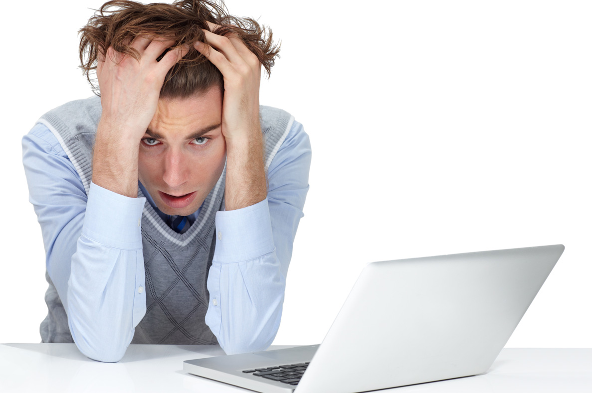 Illustration of a slow-loading website frustrating users.