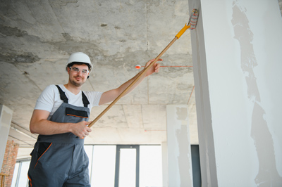 Painter and decorator working