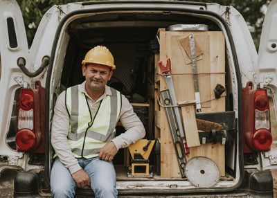 Builder and van